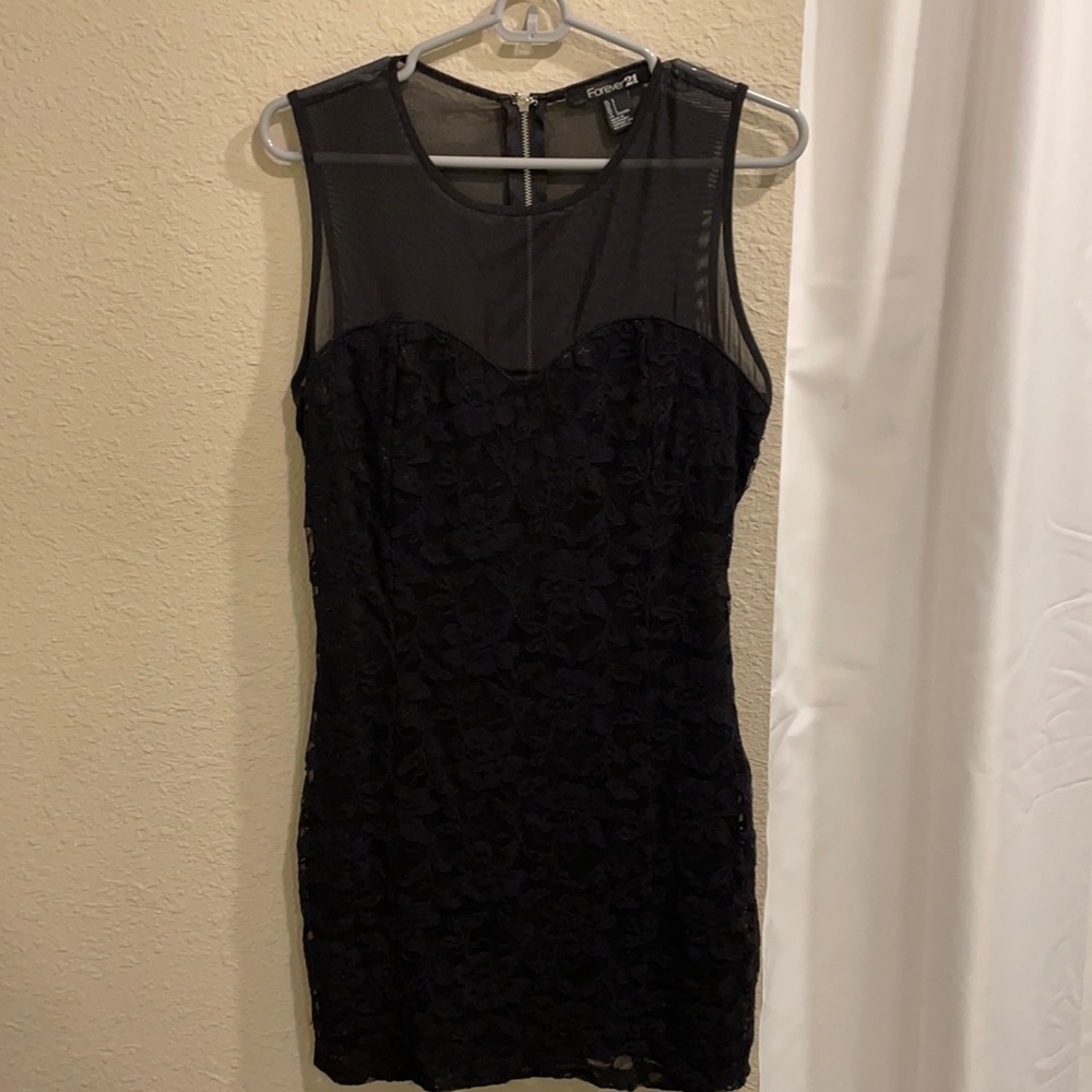 Forever 21 little black Lacey dress. Size Large